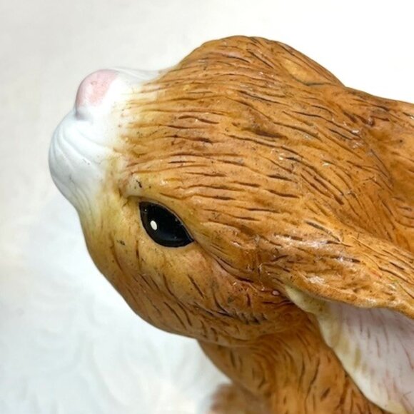 Bunny Rabbit Porcelain Sculpture Snuggle Babies 1988 River Shore 4.5"x3.5" - Picture 4 of 12